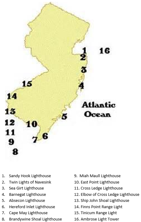 NJ Lighthouse Map