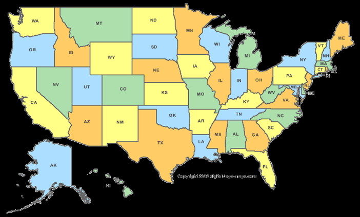 map of usa