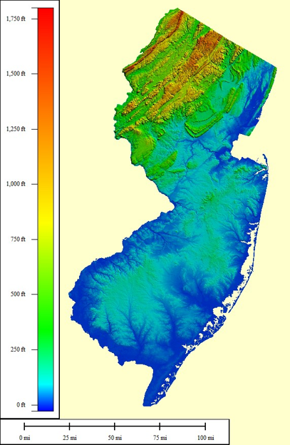 topographical map of nj