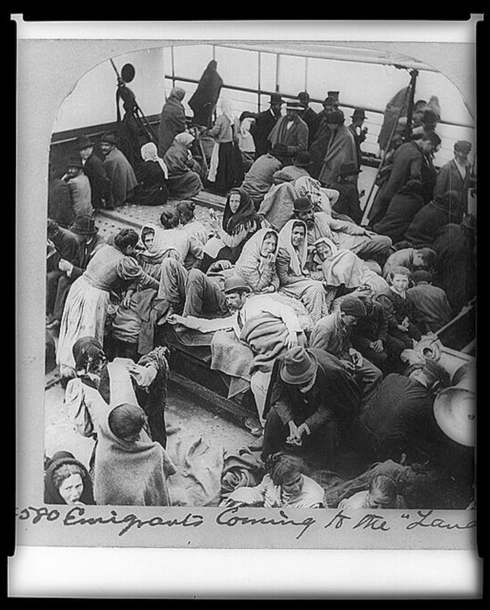 Emigrants aboard ship