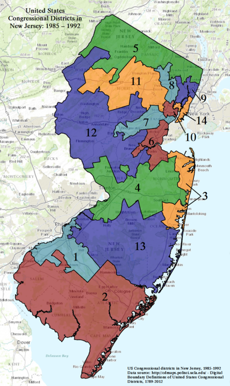 NJ CONGRESSIONAL DISTRICTS 1985 1992