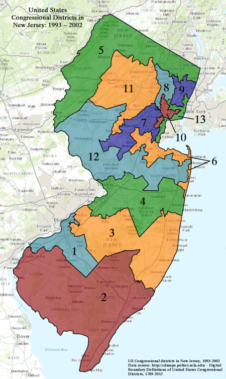 NJ CONGRESSIONAL DISTRICTS 1993 2002