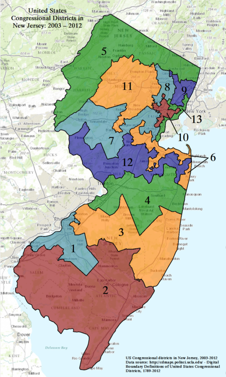 NJ CONGRESSIONAL DISTRICTS 2003 2012