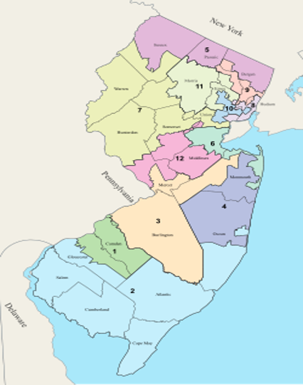 NJ CONGRESSIONAL DISTRICTS SINCE 2022