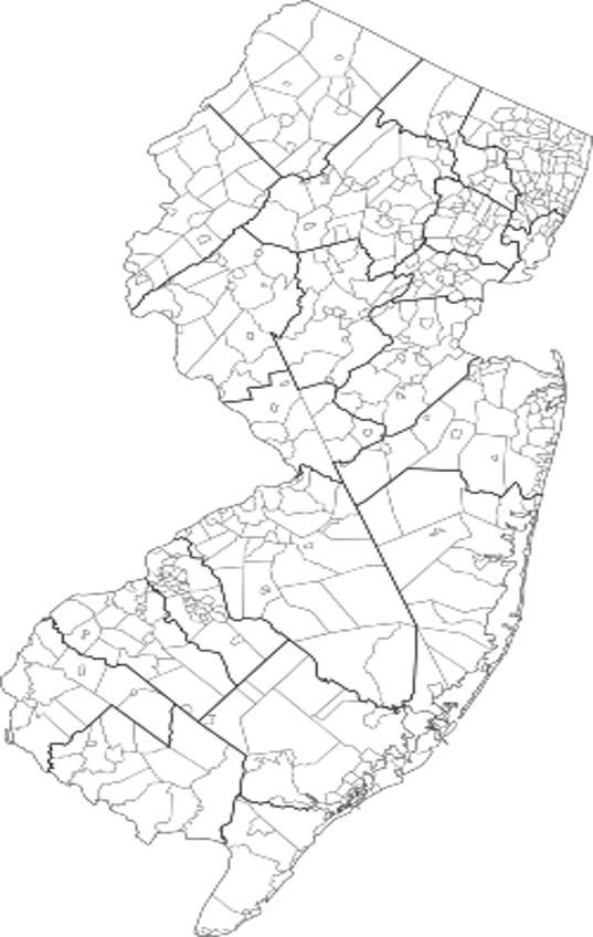 NJ MUNICIPALITIES WITH COUNTY LINES