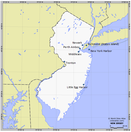 map of NJ for war of 1812 article