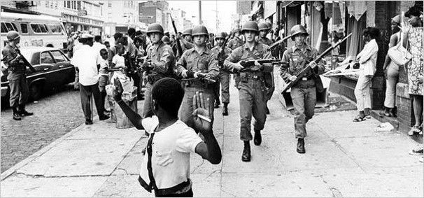 national guard wielding rifles